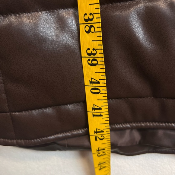 Calvin Klein Women's Collarless Long Quilted Jacket - Coffee Bean Rich Brown - Picture 12 of 12